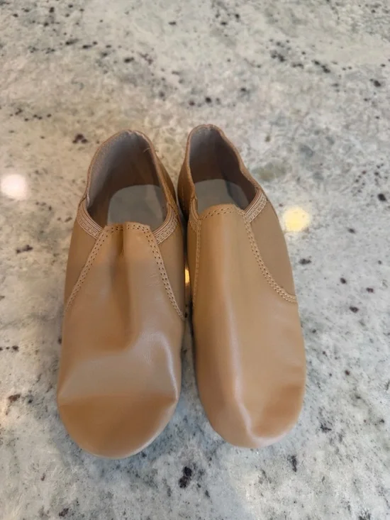 Tan Leather Slip-On Dance Shoes size 4