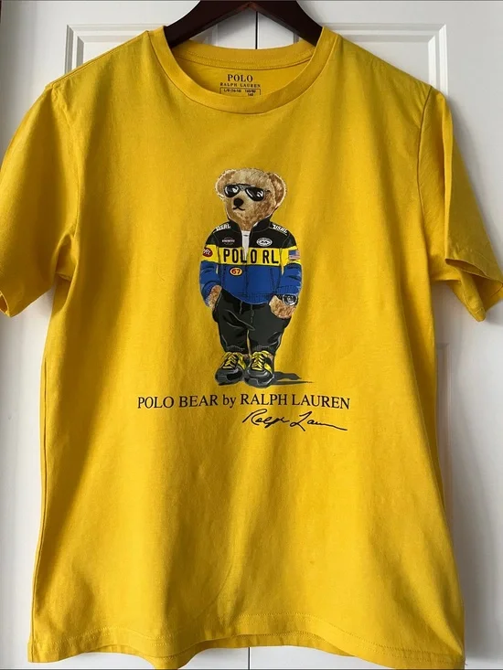 Ralph Lauren Kids Yellow Polo Bear Graphic Tee