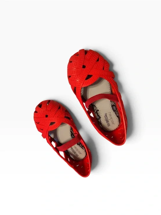 Mini Melissa x Jason Wu Red Girls Mary Jane Jelly Shoes Size 8 Toddler
