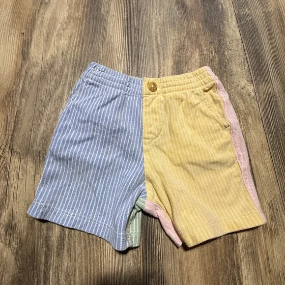 Retro Ralph Lauren Shorts Colorblock Pastel Pinstripe Preppy Kidcore 12M