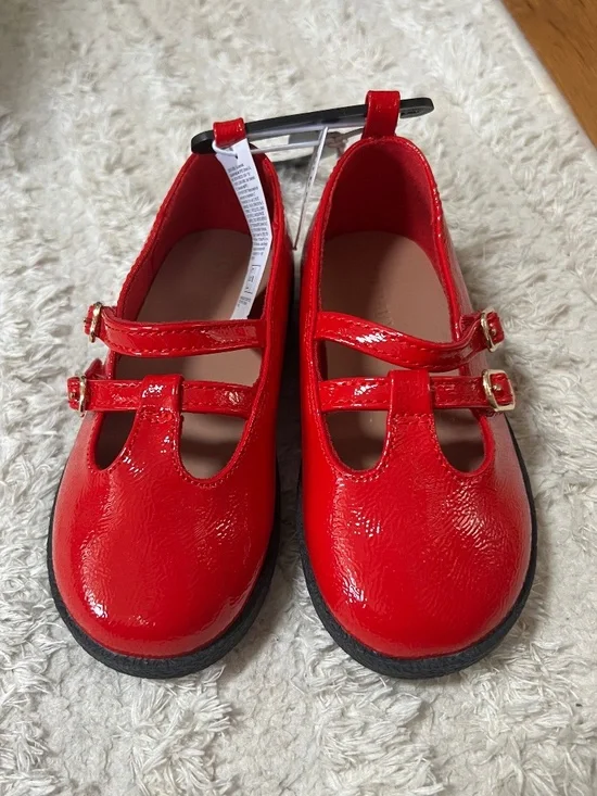 Girls Old Navy Red Mary Jane Shoes Sz 8
