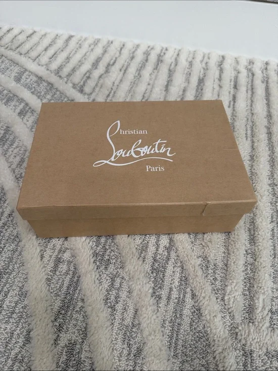 Christian Louboutin Kids Shoe Box - Tan with White Logo EMPTY BOX