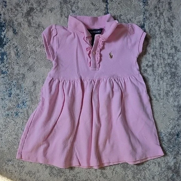 Ralph Lauren Size 18 Month‎ Pink Collared Short Sleeve Dress