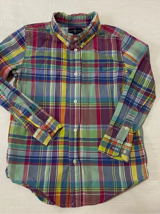 Ralph Lauren Boys' Multicolor Plaid Button-Down Shirt