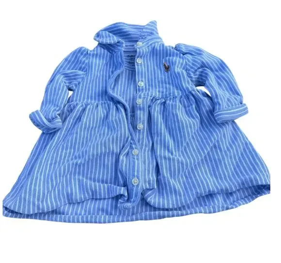 Ralph Lauren Striped Dress - Blue/White - Size 3 months