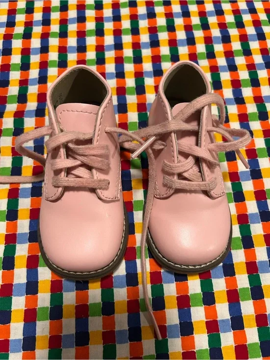 Footmates Pink Kids Lace-Up Casual Shoes 4.5