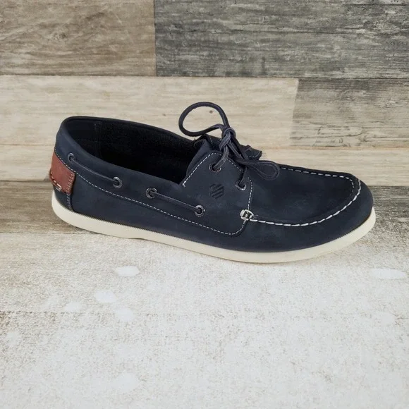 Johnston & Murphy Zeke Kids Boat Shoes Sz 7 M Navy Oild Nubuck Sneakers