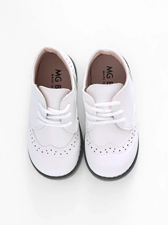 NWT Handsome Boys Classic Oxfords Baby Toddler Kids Children's Shoes White 12.5
