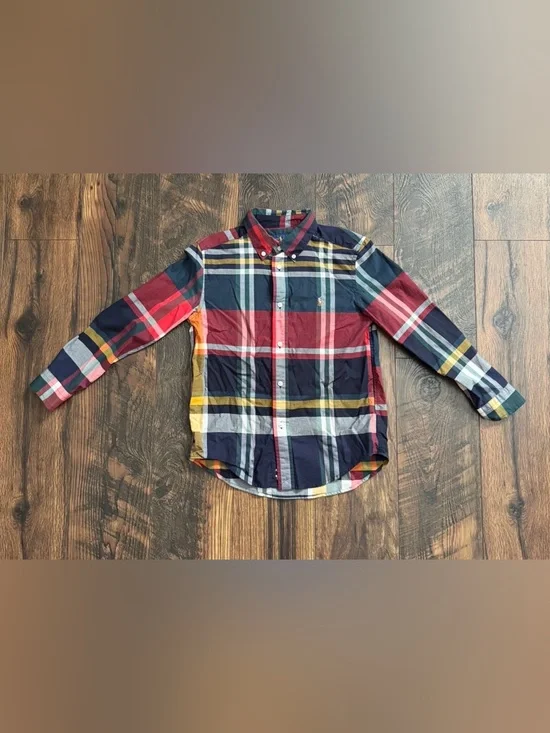 Ralph Lauren Boys Long Sleeve Button-Up Shirt, Plaid, Size 7 Kids