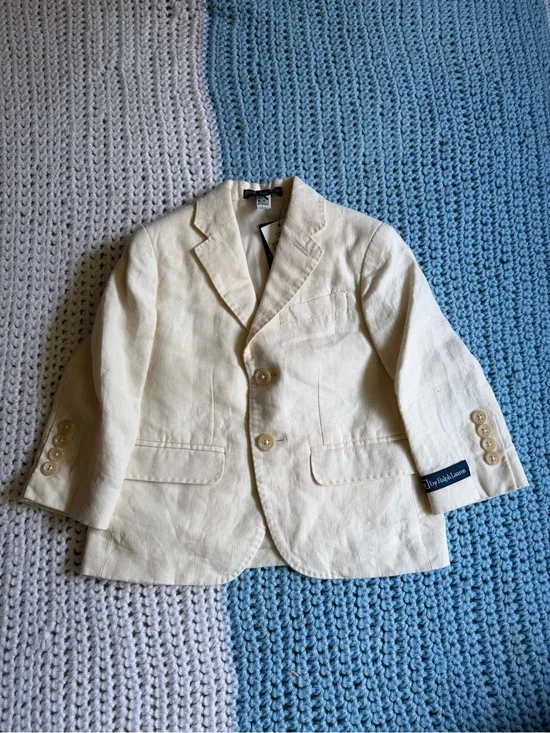 Ralph Lauren Cream Linen-Blend Boys' Blazer