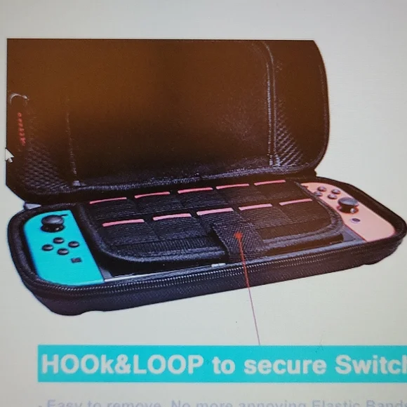 HESTIA GOODS carrying case for Nintendo Switch with hook loop Black  New