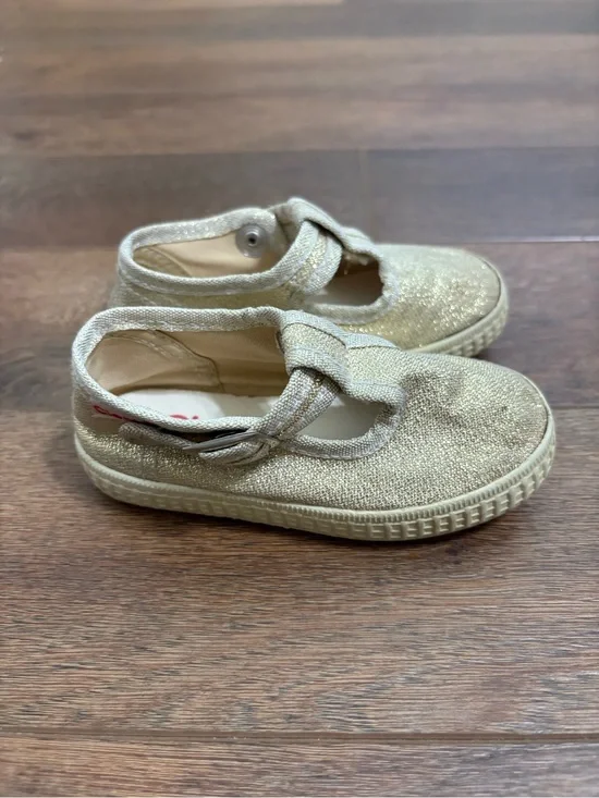 Cienta Gold Glitter Sparkle Mary Jane Shoes EU 22 US 6 Toddler Made in Spain