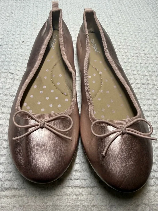 Cat & Jack Rose Gold Ballet Flats for Girls Size 2