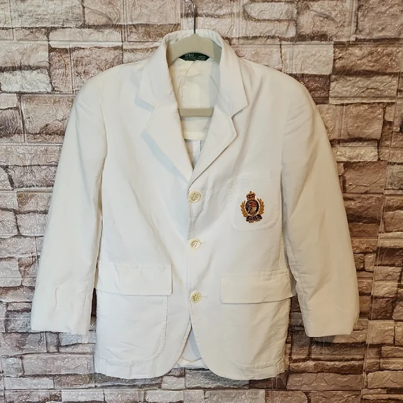 Ralph Lauren Boys White Blazer with Front Logo