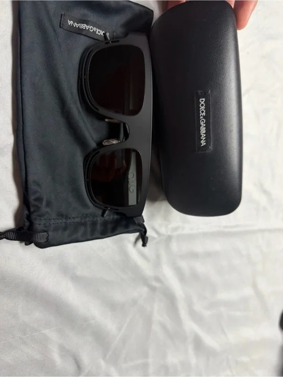Dolce & Gabbana Matte Black Sunglasses with Branded Case