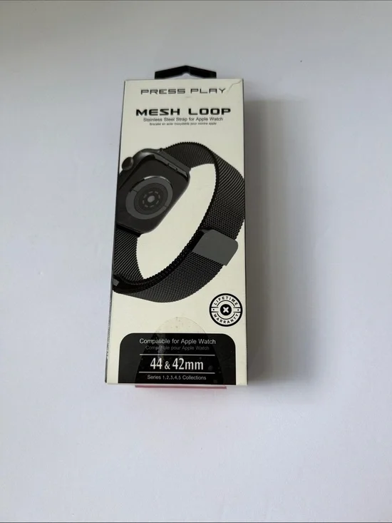 Mesh Loop Stainless Steel Watch Band for Apple Watch - Black (44 & 42mm) #613