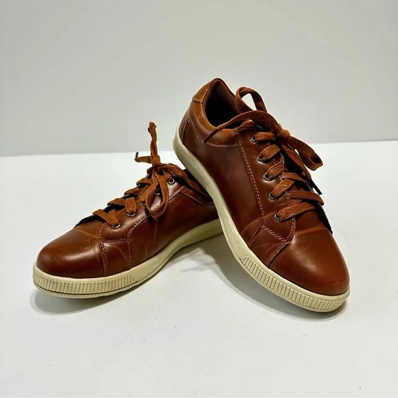 Deer Stag Kane Boys Dress Sneakers Size 4.5 Dark Tan Lace Up Shoes