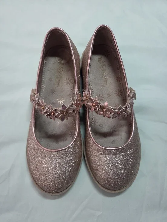 Self Steem Girls Sparkle Style Mary Jane Shoes in Rose Gold Size 4