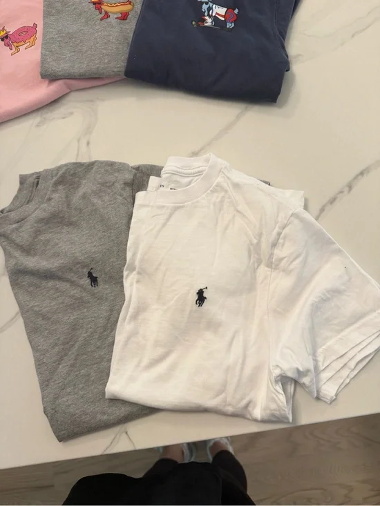 Ralph Lauren Kids Polo Pony Tee - White & Gray
