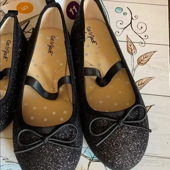 Cat & Jack sparkle‎ little girls ballerina shoes