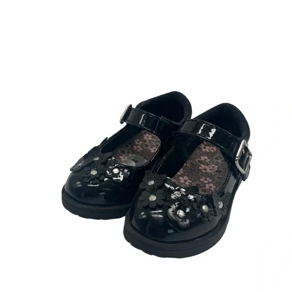 Sugar patent black‎ formal toddler shoes size 7