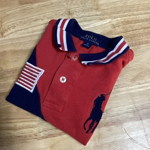 Boys Polo Ralph Lauren Big Pony Short‎ Sleeve Golf Polo- 6