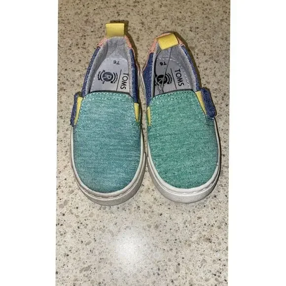 Toms Luca Mint Multi Repreve Melange Knit Shoes for Kids