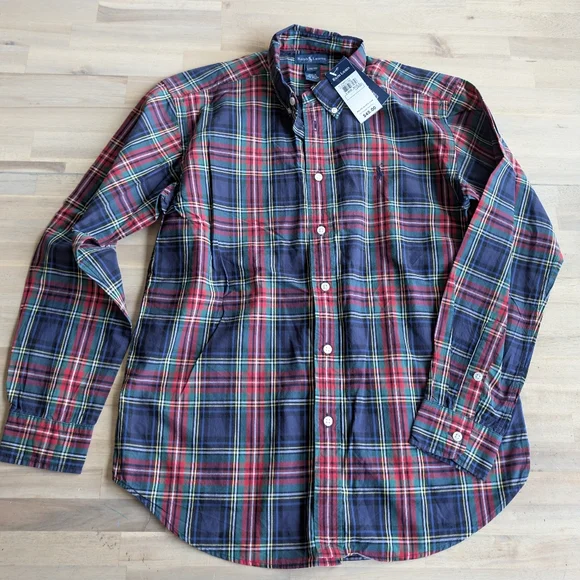 Ralph Lauren Plaid Dress Shirt NEW w/‎ Tags Size Large 16/18