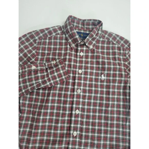 Ralph Lauren Boy's‎ Short Sleeve Button Casual Plaid Natural Fit Shirt, S (8)