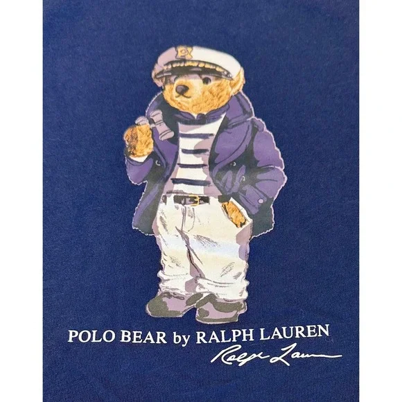 Polo Bear by‎ Ralph Lauren Baby Toddler Shirt Nautical Navy Blue 9M Sailor