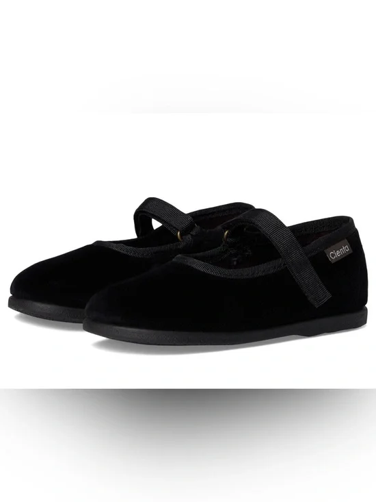 Cienta Kids Black Velvet Mary Jane Flats size 27 (10)