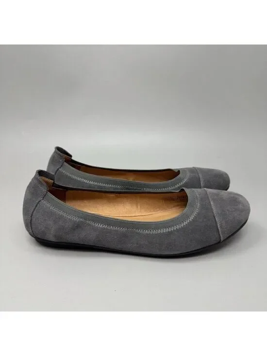 Josef Seibel Womens Pippa Gray Leather Suede Padded Comfort Flats Size 10 US