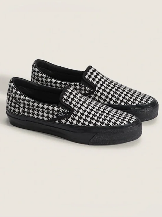 Vans Premium Classic Slip-On Shoe Houndstooth Black / White Women 11.5Mens 10.0
