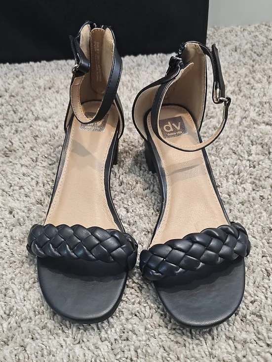 NWOT DV by Dolce Vita Black Braided Ankle-Strap Sandals