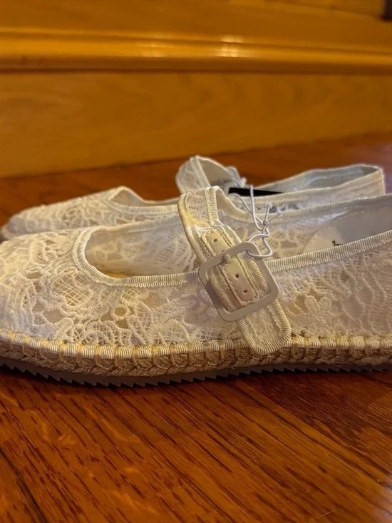 art class White Lace Mary Jane Dress Shoes with Buckle