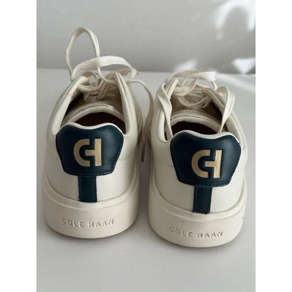 ✿ Cole Haan White Leather Sneakers Womens 7.5B Classic Low Top Casual Shoes