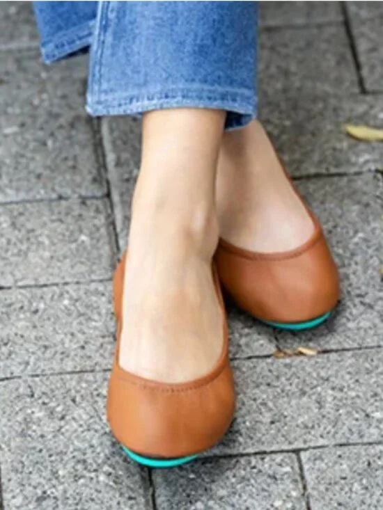Tieks Ballet Flats Women's 9 Chestnut Brown Nappa Leather Classic City Office