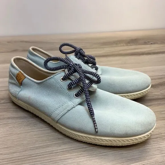 FLY London Suede Lace Up Shoes Stot Light Blue Size 38 US‎ 7.5-8