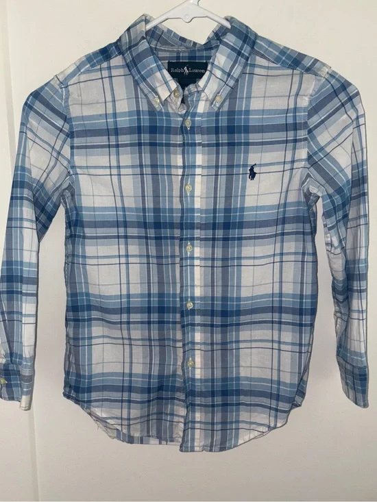 NWOT Ralph Lauren plaid button down shirt boy's sz 7