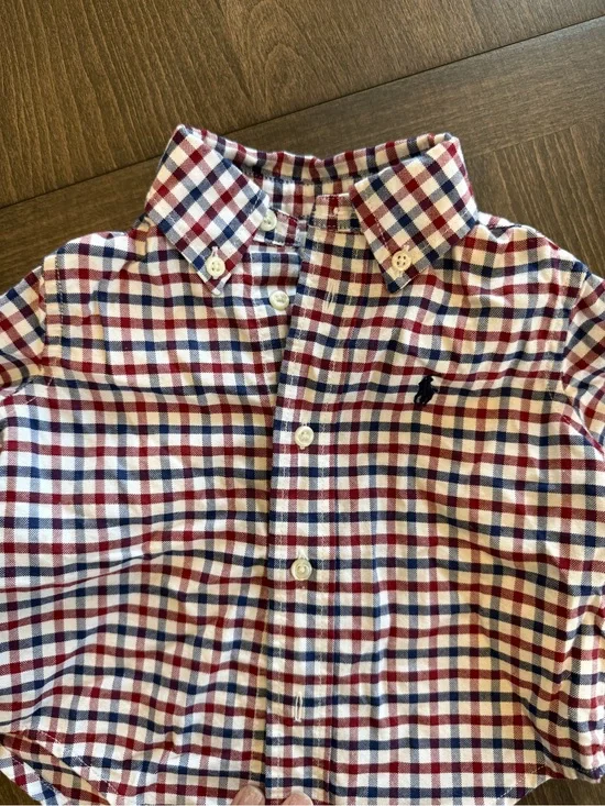 Ralph Lauren Red, Blue & White Gingham Button-Down Shirt