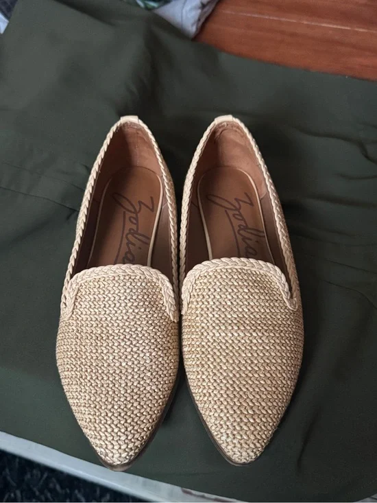 Zodiac Natural Woven Pointed-Toe Flats