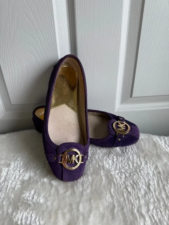 Michael Kors Fulton Moc Purple Suede Flats Moccasins Size 8