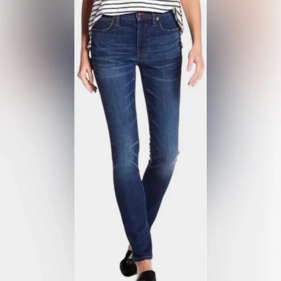 Madewell 9” High-Rise Skinny Jeans Dark Blue Wash