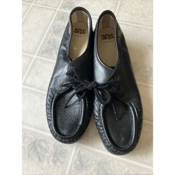 SAS Ladies‎ Shoes Siesta Comfort Black Size 8 1/2 Oxfords Lace Up