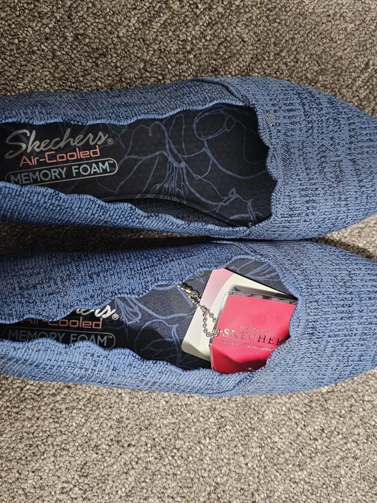Skechers Women's Navy Knit Slip-On Flats