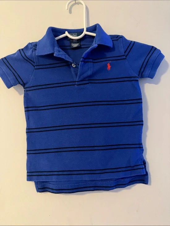 Ralph Lauren Royal Blue Polo with Black Stripes
