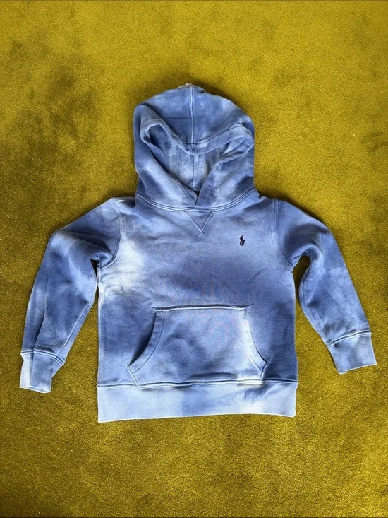 Ralph Lauren Kids Blue Tie-Dye Fleece Hoodie Sweater 4T
