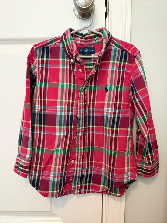 Ralph Lauren Red Multi-Color Plaid Button-Down Shirt