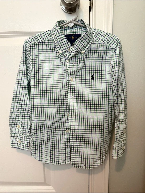Ralph Lauren Green & Blue Plaid Button-Down Shirt