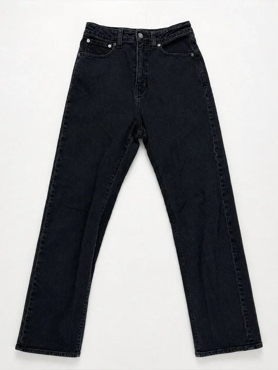 Madewell Curvy 90s Straight Jeans Black Washed High Rise Women’s 27